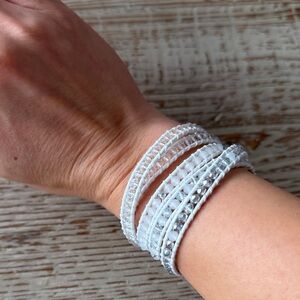 Victoria Emerson White and Silver Wrap Bracelet